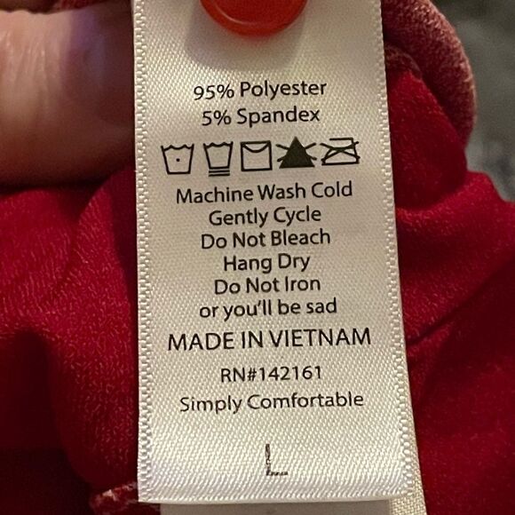 LuLaRoe Womens Large Xanthe Romper Red Bell Sleeves & V-Neck Casual Elegant - Picture 14 of 16